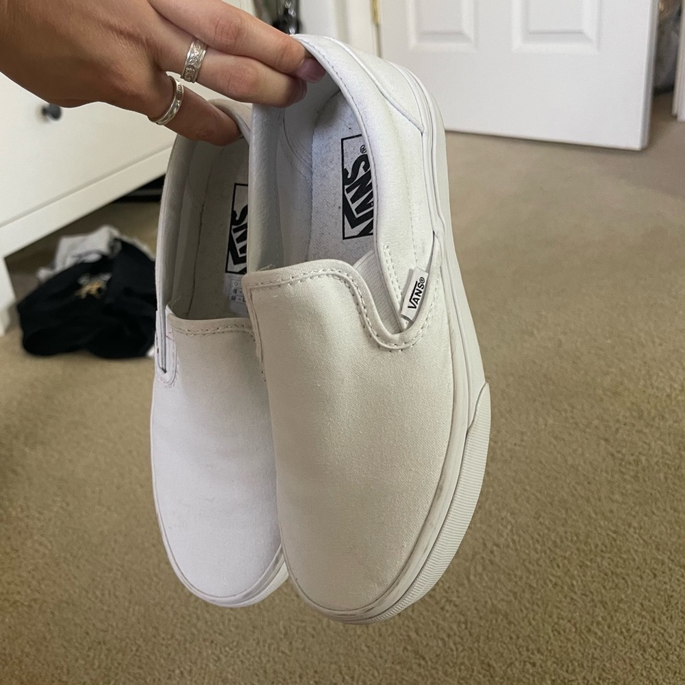 White Slip on Vans